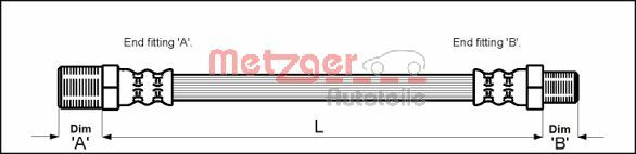 stabdžių žarnelė - 4115148 METZGER